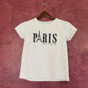 Zara Girls Gray Short Sleeve T-Shirt (New)